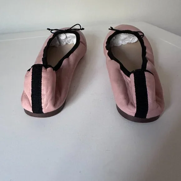 J. Crew Evie Blush Leather Bow Detail Ballet Flats - Picture 7 of 10